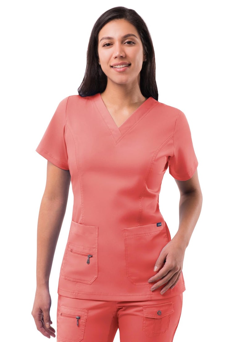 Adar Uniforms Pro Scrubs for Women, Elevated V-Neck Scrub Top, P4212, Rapture Rose, M - Image 1